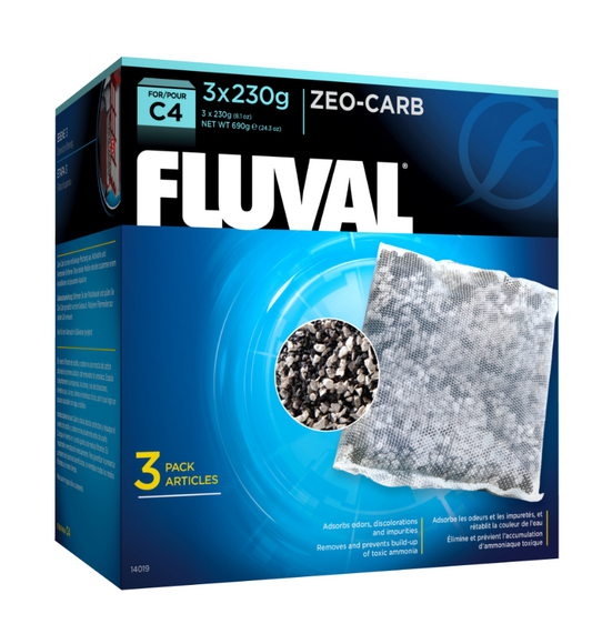 Zeo-Carb for Fluval C4 Motor Filter, 3-Pack