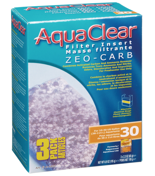 Zeo-Carb for AquaClear 30/150, 195 g (6.9 oz), pack of 3